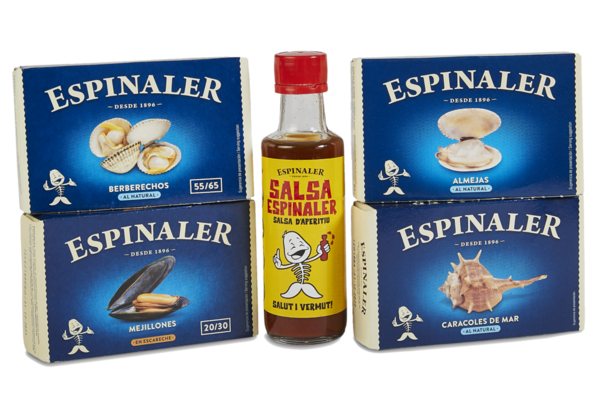 Packs Llevant Espinaler - Almejas, Berberechos, Mejillones, Caracol De Mar Y Salsa Espinaler.