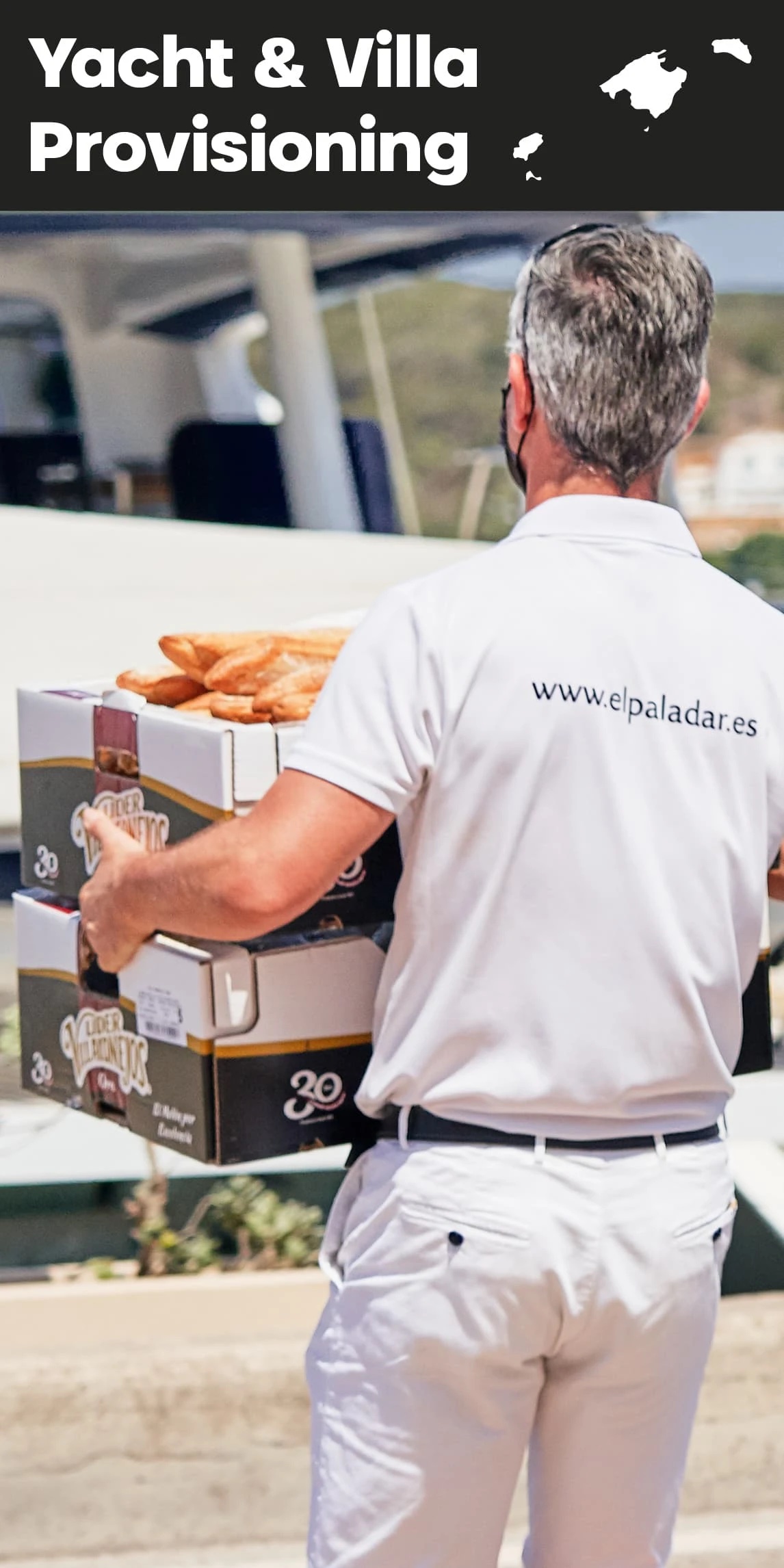 Aprovisionamiento para barcos y embarcaciones de recreo | El Paladar Servicio exclusivo de aprovisionamiento para barcos y yates en Baleares. Productos gourmet, vinos, cavas, jamones, quesos y más, con entrega a bordo para tu embarcación.