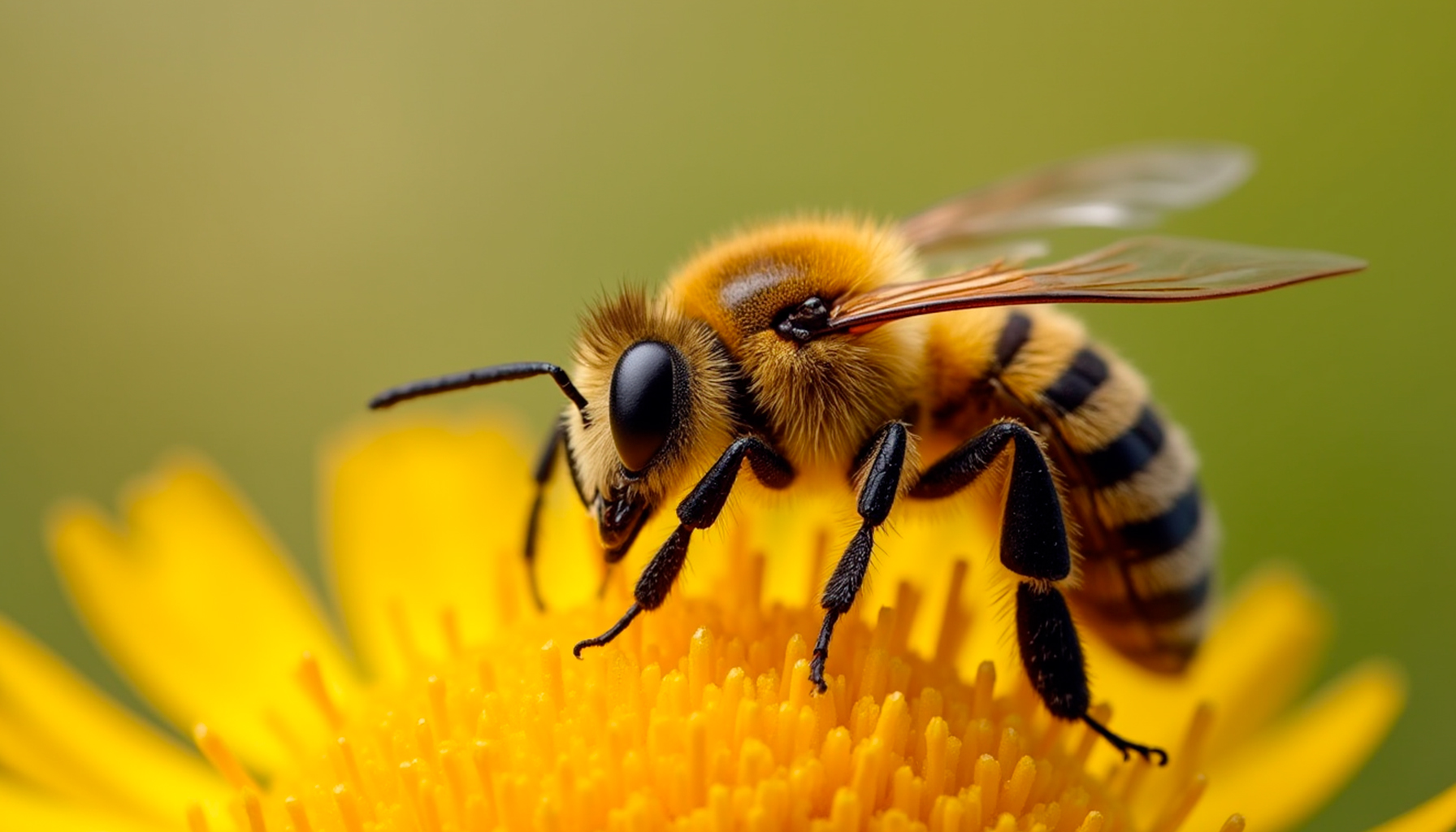 Abeja posada en una flor